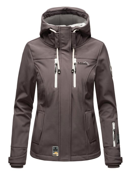Marikoo chaqueta softshell mujer – Kleine Zicke cálida con capucha y forro polar - Image 2