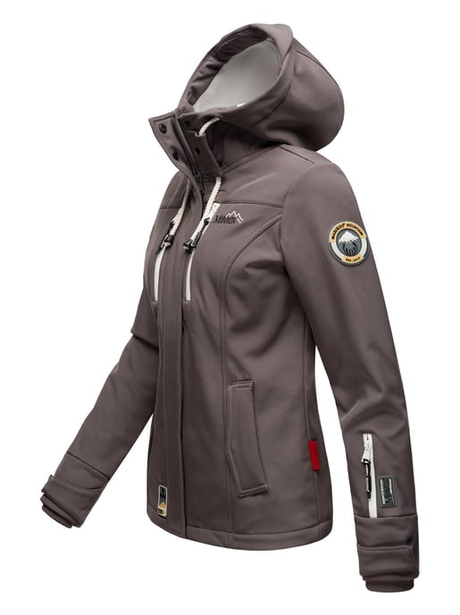 Marikoo chaqueta softshell mujer – Kleine Zicke cálida con capucha y forro polar - Image 3