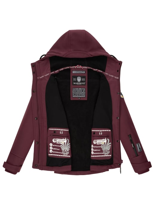 Marikoo chaqueta softshell mujer – Kleine Zicke cálida con capucha y forro polar - Image 6
