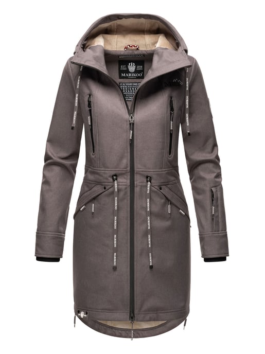 Marikoo chaqueta softshell mujer – Racquellee con capucha y forro polar - Image 1