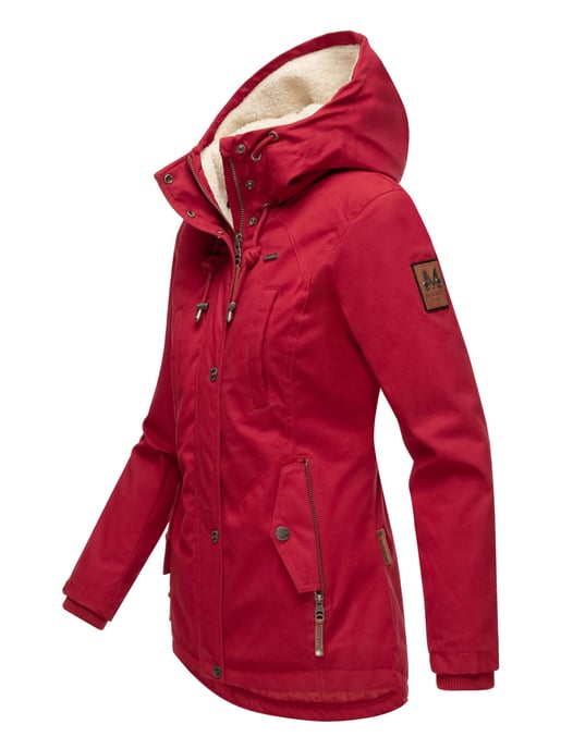 Chaqueta de invierno Marikoo para mujer con capucha y forro de borreguito - Image 3