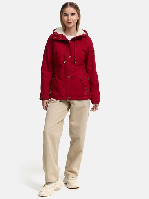 Chaqueta de invierno Marikoo para mujer con capucha y forro de borreguito - Image 5