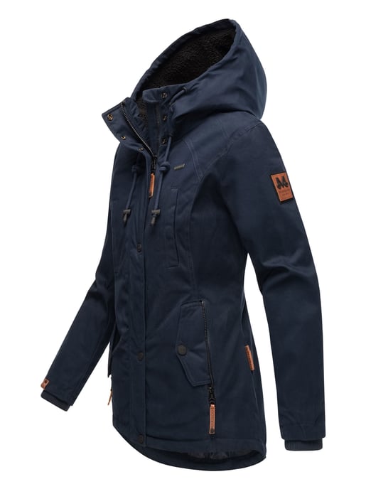 Chaqueta de invierno Marikoo para mujer con capucha y forro de borreguito - Image 3