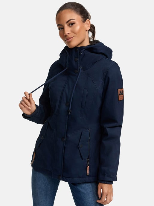 Chaqueta de invierno Marikoo para mujer con capucha y forro de borreguito - Image 5