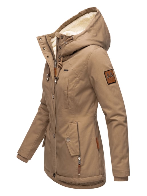 Chaqueta de invierno Marikoo para mujer con capucha y forro de borreguito - Image 3
