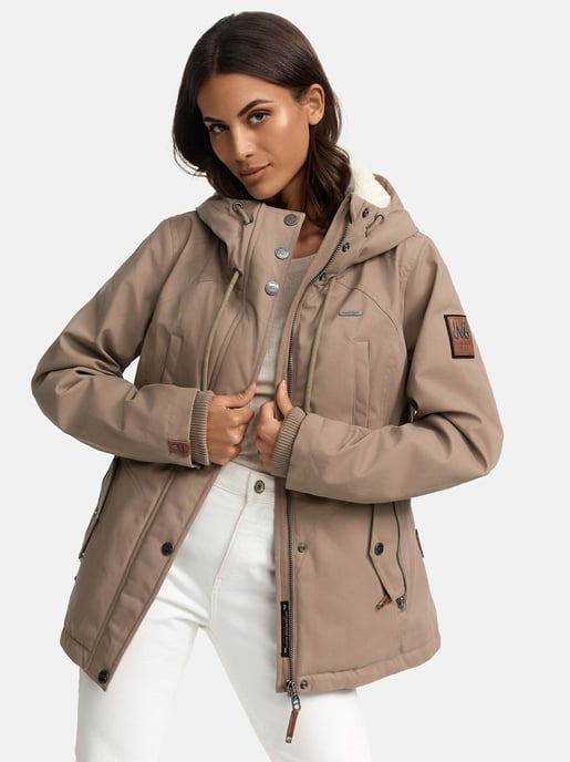 Chaqueta de invierno Marikoo para mujer con capucha y forro de borreguito - Image 5