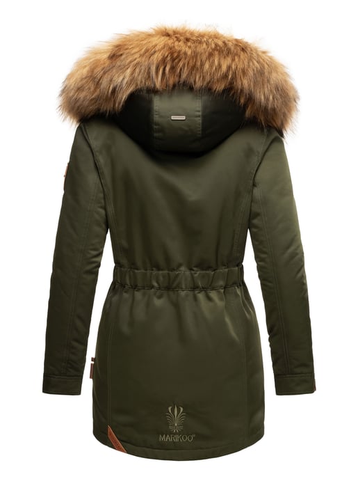 Marikoo abrigo de invierno mujer – Sanakoo cálido con cuello de pelo sintético desmontable - Image 4