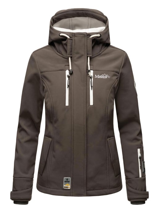 Marikoo chaqueta softshell mujer – Kleine Zicke cálida con capucha y forro polar - Image 2