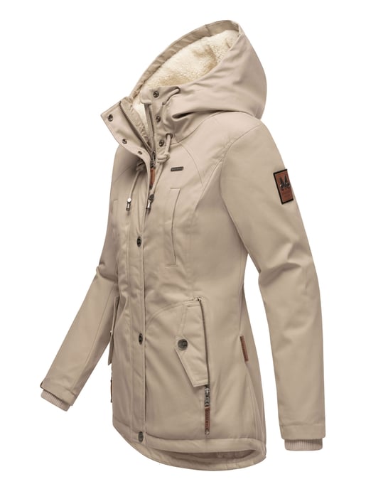 Chaqueta de invierno Marikoo para mujer con capucha y forro de borreguito - Image 3