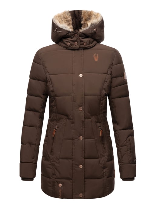 Chaqueta de invierno Marikoo para mujer con capucha y forro de pelo sintético - Image 2