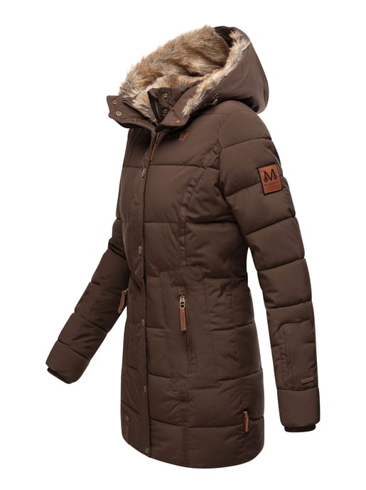 Chaqueta de invierno Marikoo para mujer con capucha y forro de pelo sintético - Image 3