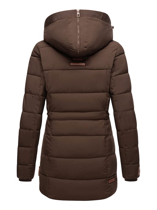 Chaqueta de invierno Marikoo para mujer con capucha y forro de pelo sintético - Image 5