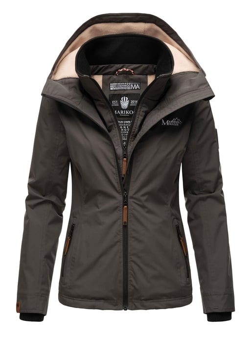 Chaqueta de entretiempo Marikoo Erdbeere para mujer con doble cuello y forro polar - Image 1
