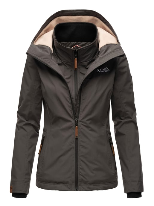 Chaqueta de entretiempo Marikoo Erdbeere para mujer con doble cuello y forro polar - Image 2