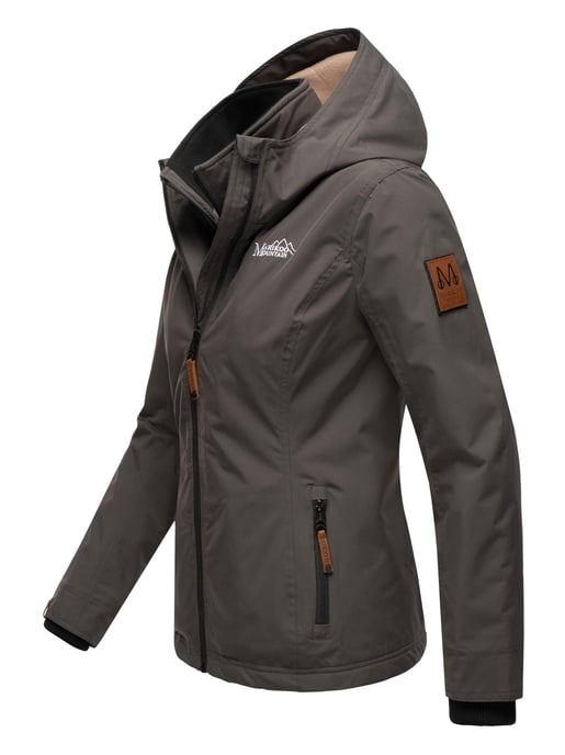 Chaqueta de entretiempo Marikoo Erdbeere para mujer con doble cuello y forro polar - Image 4