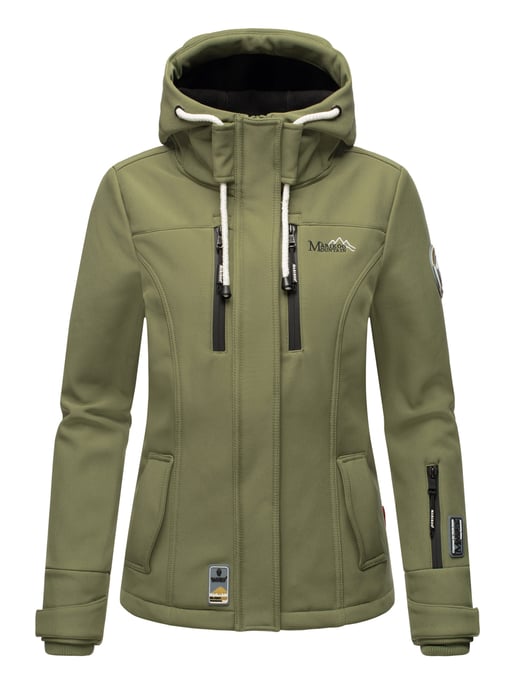 Marikoo chaqueta softshell mujer – Kleine Zicke cálida con capucha y forro polar - Image 2