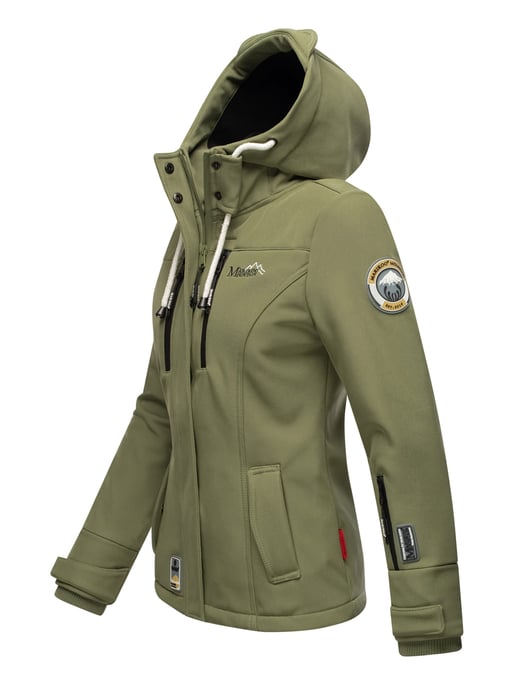 Marikoo chaqueta softshell mujer – Kleine Zicke cálida con capucha y forro polar - Image 3