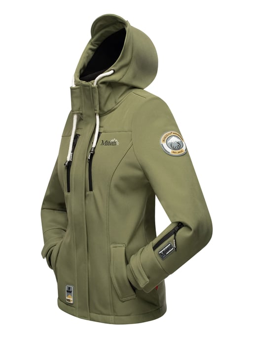 Marikoo chaqueta softshell mujer – Kleine Zicke cálida con capucha y forro polar - Image 4