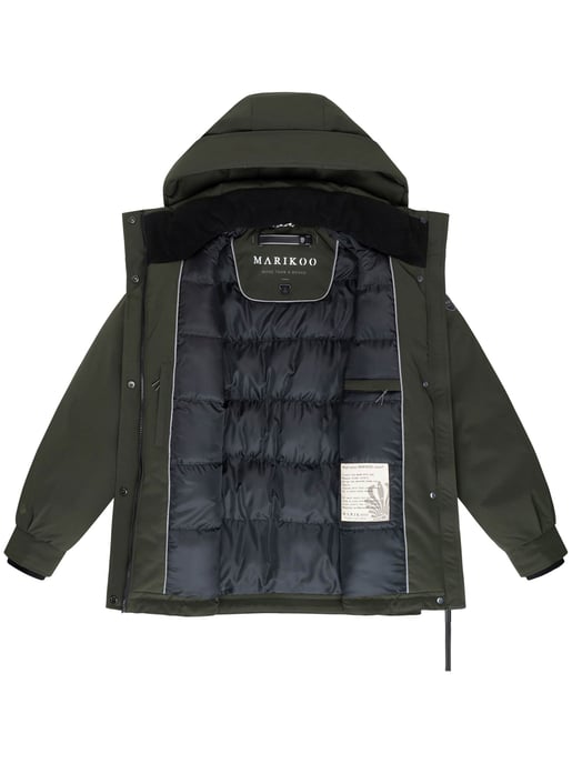 Chaqueta de invierno Marikoo Shigaraa para mujer con capucha desmontable y bolsillos magnéticos - Image 4