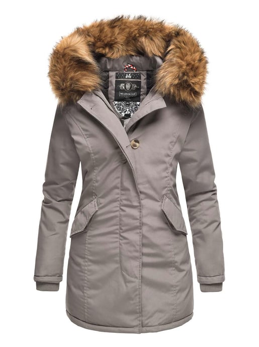 Parka de invierno Marikoo para mujer con capucha y cuello de pelo sintético desmontable - Image 1