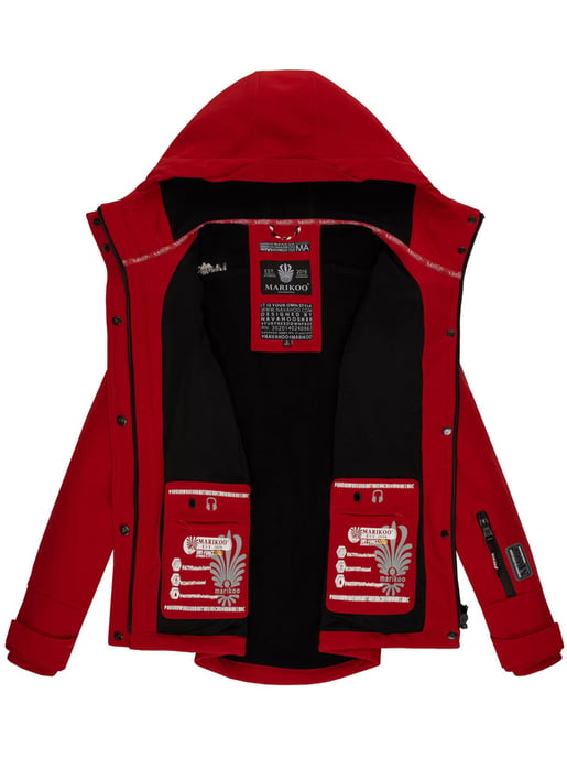 Marikoo chaqueta softshell mujer – Kleine Zicke cálida con capucha y forro polar - Image 6