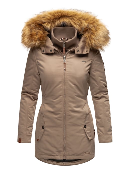Marikoo abrigo de invierno mujer – Sanakoo cálido con cuello de pelo sintético desmontable - Image 2