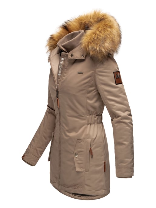 Marikoo abrigo de invierno mujer – Sanakoo cálido con cuello de pelo sintético desmontable - Image 3