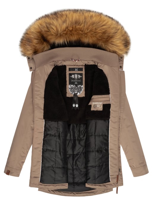 Marikoo abrigo de invierno mujer – Sanakoo cálido con cuello de pelo sintético desmontable - Image 5