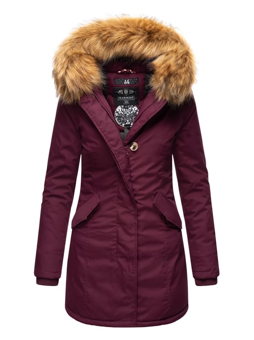 Parka de invierno Marikoo para mujer con capucha y cuello de pelo sintético desmontable - Image 1