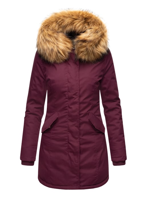 Parka de invierno Marikoo para mujer con capucha y cuello de pelo sintético desmontable - Image 2