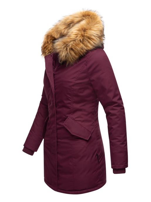 Parka de invierno Marikoo para mujer con capucha y cuello de pelo sintético desmontable - Image 3