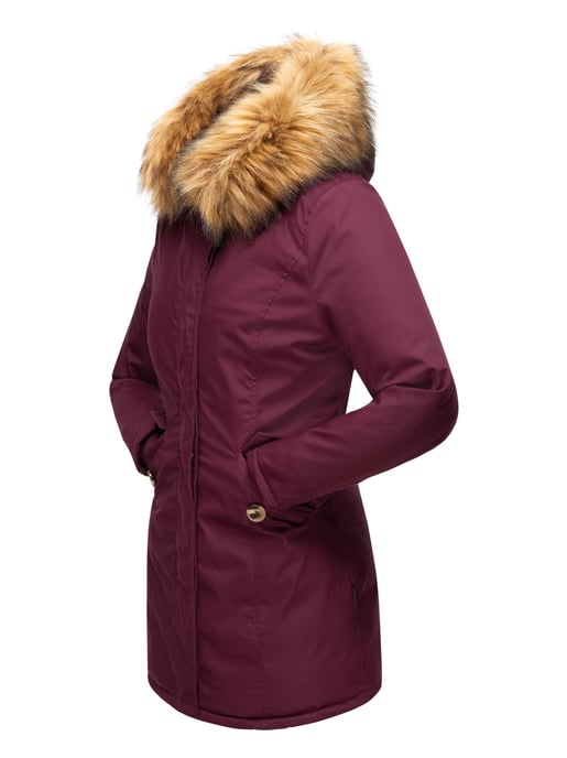 Parka de invierno Marikoo para mujer con capucha y cuello de pelo sintético desmontable - Image 5
