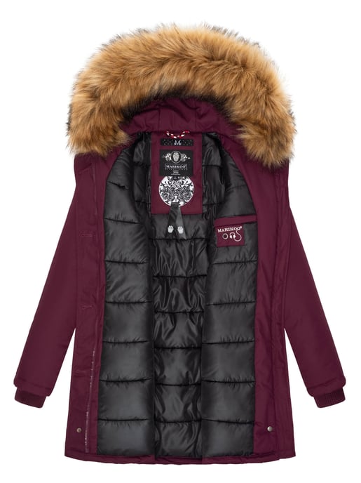 Parka de invierno Marikoo para mujer con capucha y cuello de pelo sintético desmontable - Image 6