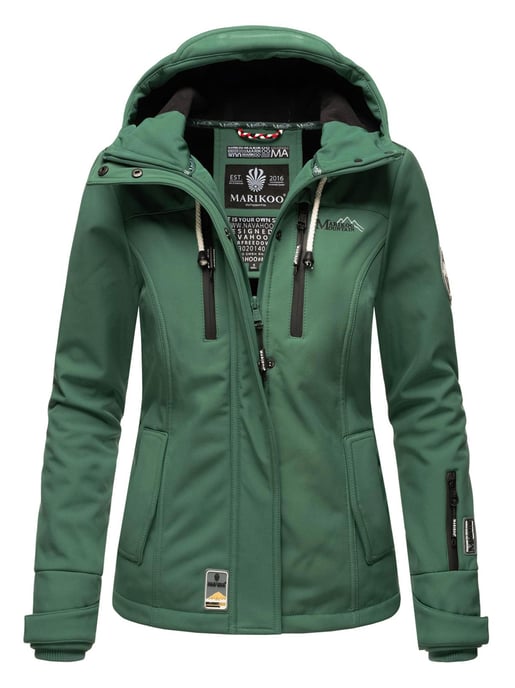 Marikoo chaqueta softshell mujer – Kleine Zicke cálida con capucha y forro polar - Image 1