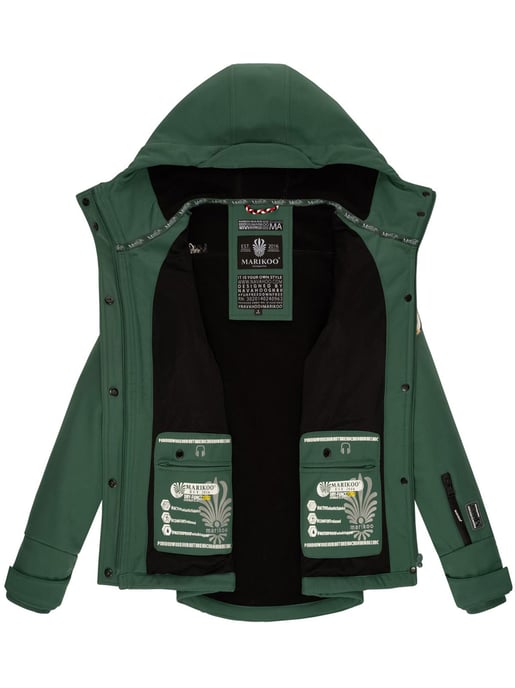 Marikoo chaqueta softshell mujer – Kleine Zicke cálida con capucha y forro polar - Image 6