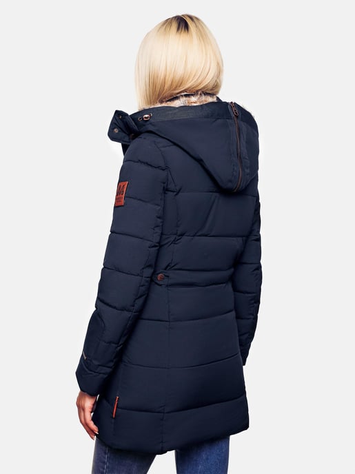 Chaqueta de invierno Marikoo para mujer con capucha y forro de pelo sintético - Image 5