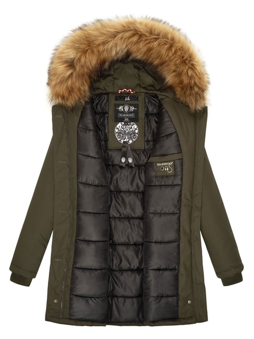 Parka de invierno Marikoo para mujer con capucha y cuello de pelo sintético desmontable - Image 6