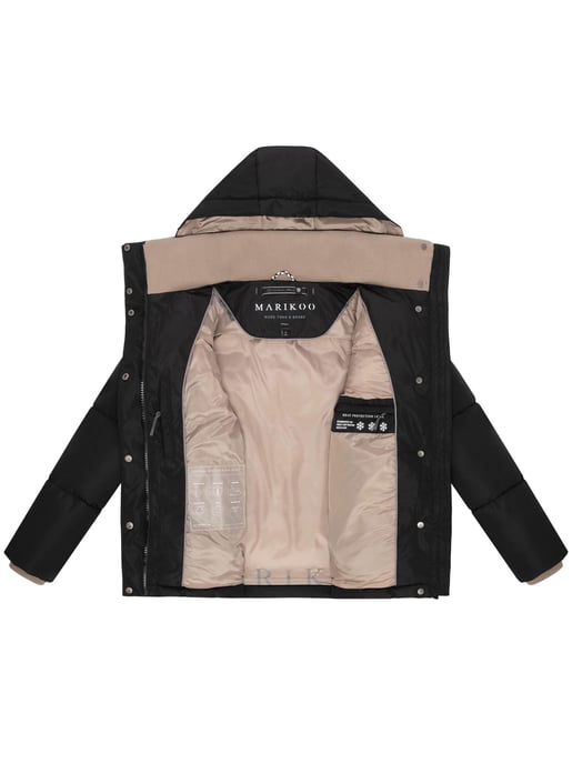 Chaqueta acolchada de mujer Marikoo Omariaa con diseño bicolor y capucha desmontable - Image 4