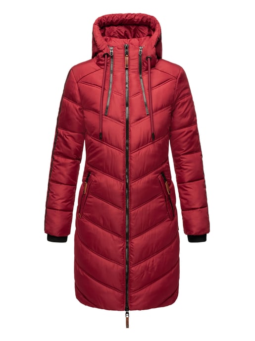 Marikoo abrigo acolchado invierno mujer – Armasa largo con capucha y forro de borreguillo - Image 2