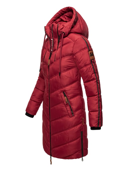Marikoo abrigo acolchado invierno mujer – Armasa largo con capucha y forro de borreguillo - Image 3