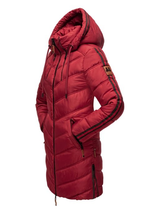 Marikoo abrigo acolchado invierno mujer – Armasa largo con capucha y forro de borreguillo - Image 4