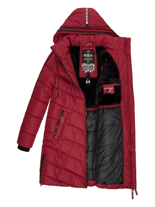 Marikoo abrigo acolchado invierno mujer – Armasa largo con capucha y forro de borreguillo - Image 6