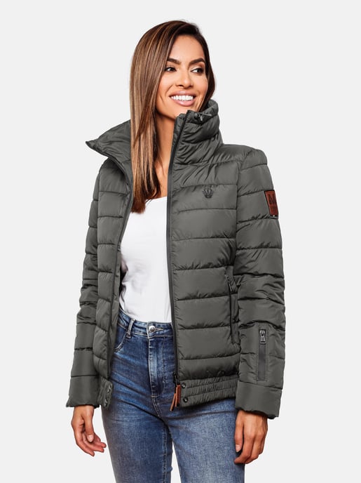 Chaqueta acolchada Marikoo Poisen para mujer con cuello alto y bolsillos de borreguito - Image 4