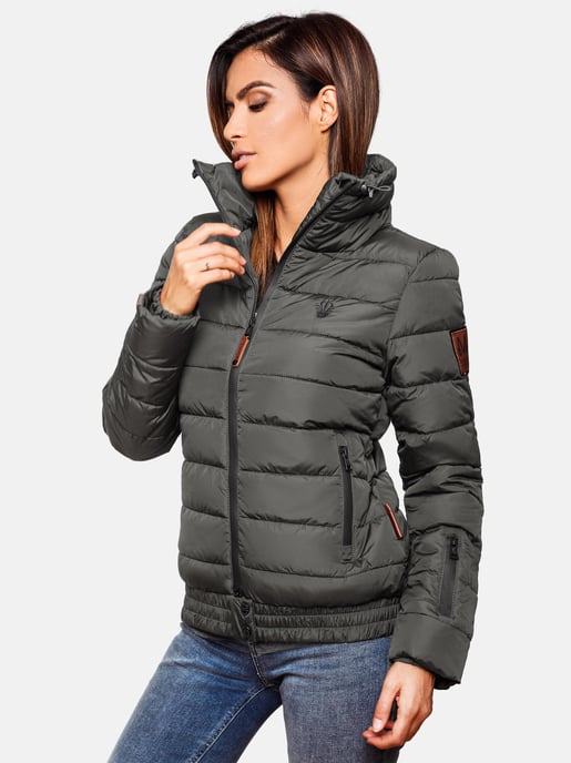 Chaqueta acolchada Marikoo Poisen para mujer con cuello alto y bolsillos de borreguito - Image 5