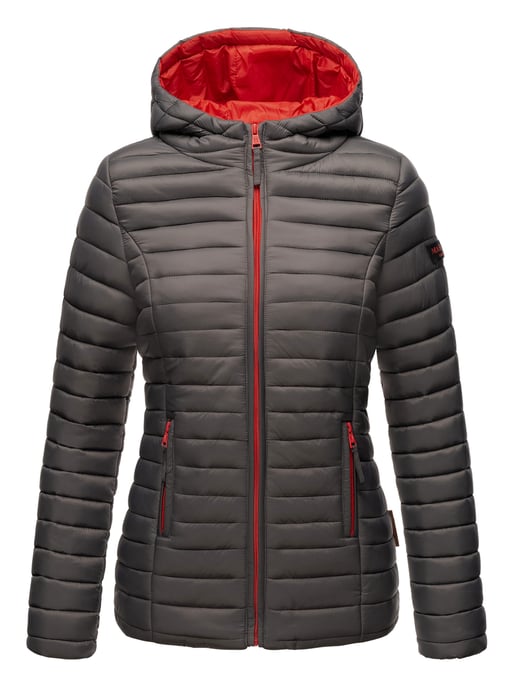 Marikoo chaqueta acolchada mujer – Asraa ligera con capucha y forro en contraste - Image 2