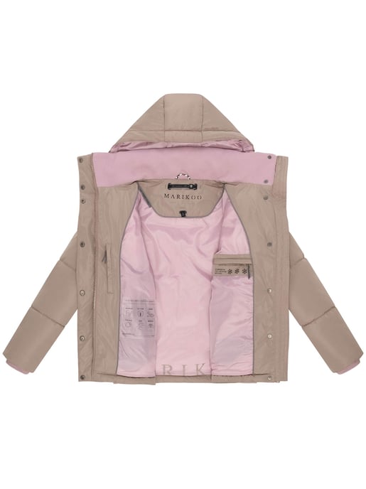 Chaqueta acolchada de mujer Marikoo Omariaa con diseño bicolor y capucha desmontable - Image 4