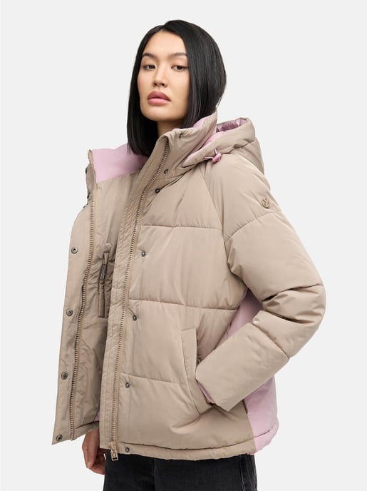 Chaqueta acolchada de mujer Marikoo Omariaa con diseño bicolor y capucha desmontable - Image 5