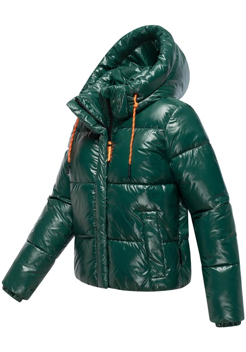 Chaqueta acolchada de invierno Marikoo Skyraa para mujer con capucha y diseño brillante - Image 3