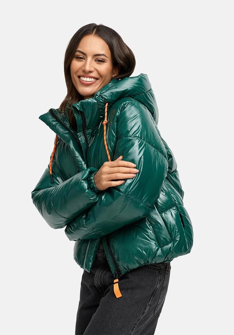 Chaqueta acolchada de invierno Marikoo Skyraa para mujer con capucha y diseño brillante - Image 5