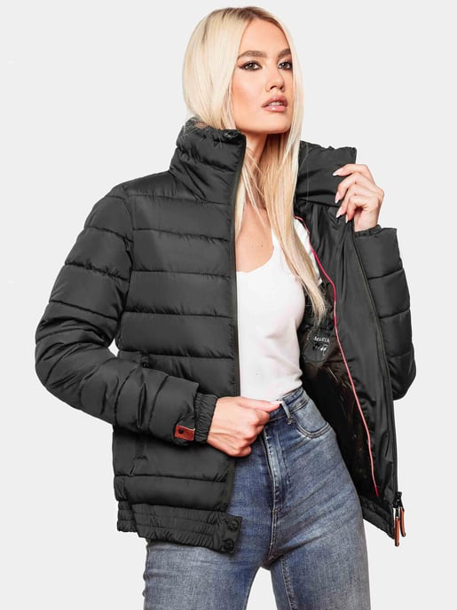 Chaqueta acolchada Marikoo Poisen para mujer con cuello alto y bolsillos de borreguito - Image 5